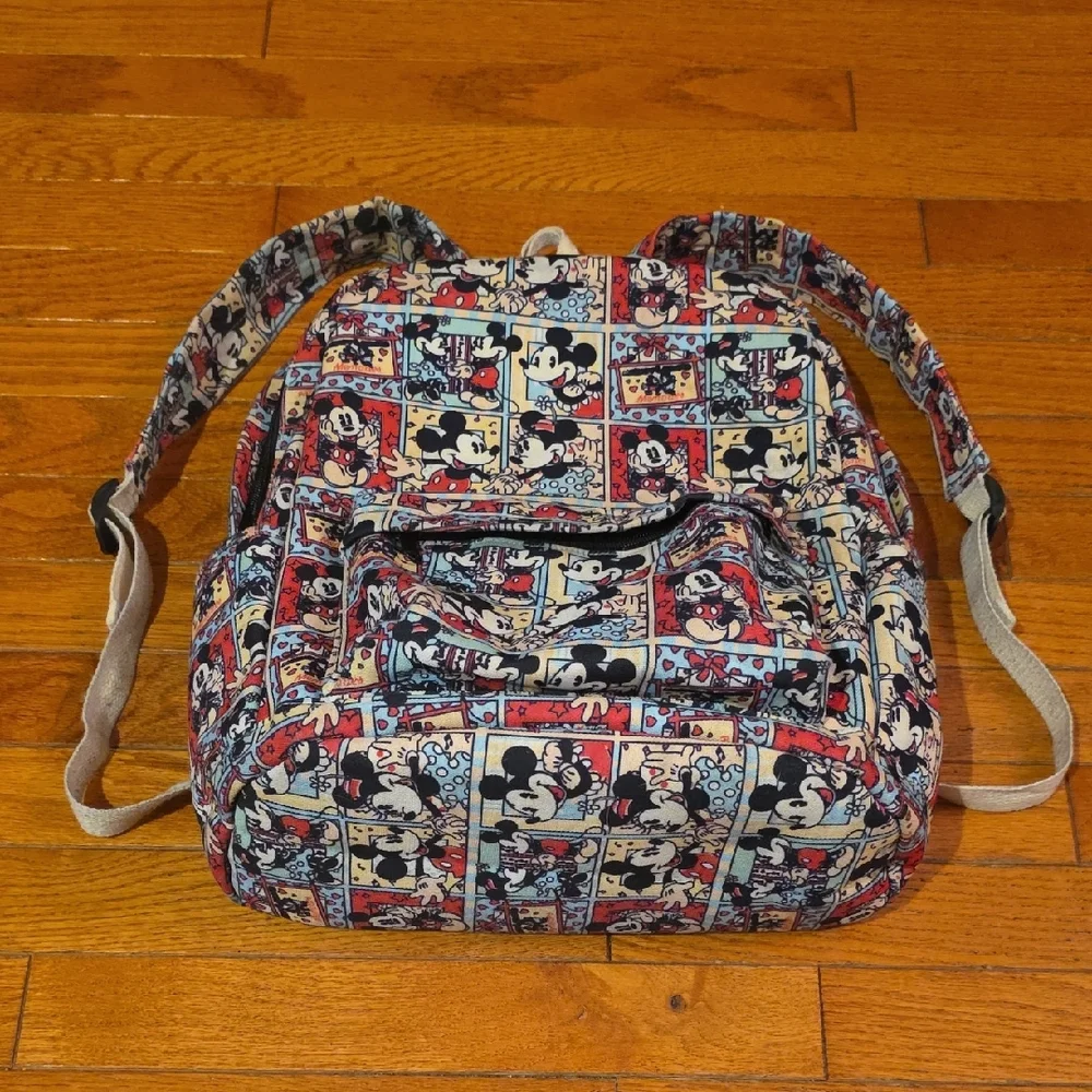 Disney Backpack - Mickey And Minnie Mouse Canvas Backpack - Picture 13 of 15